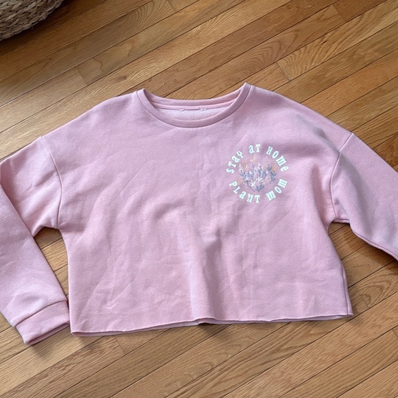 None Tops - Pink Crop Top - Stay at Home Plant Mom